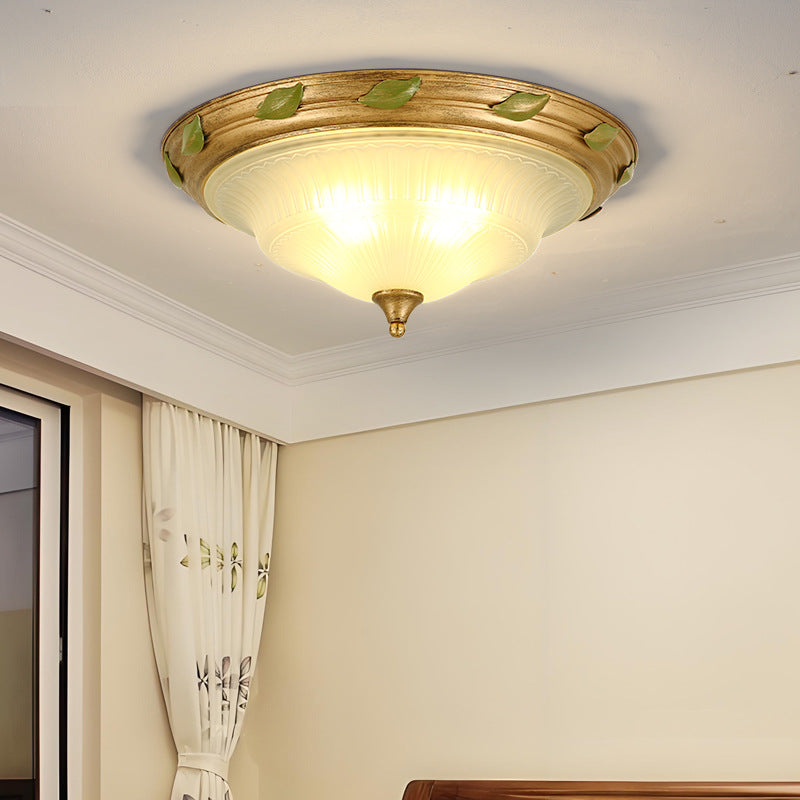 Lámpara de techo empotrada de hierro y vidrio en forma de cono tradicional europea de 3/4/5 luces para sala de estar o dormitorio 