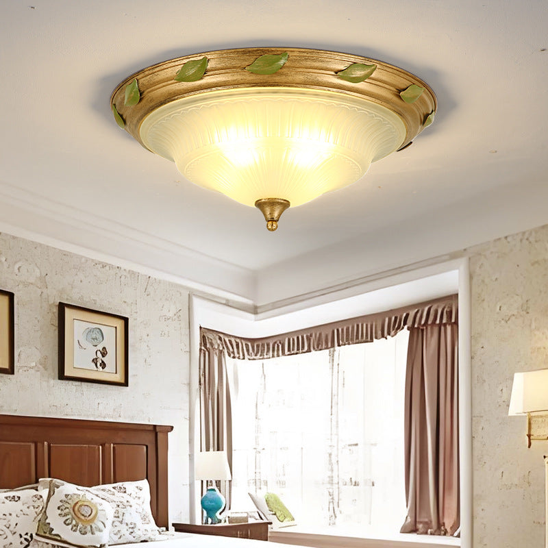 Lámpara de techo empotrada de hierro y vidrio en forma de cono tradicional europea de 3/4/5 luces para sala de estar o dormitorio 