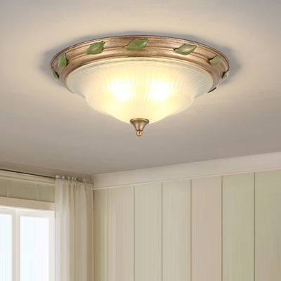 Lámpara de techo empotrada de hierro y vidrio en forma de cono tradicional europea de 3/4/5 luces para sala de estar o dormitorio 