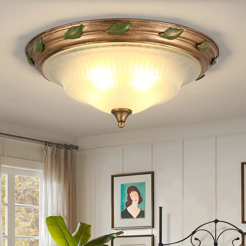 Lámpara de techo empotrada de hierro y vidrio en forma de cono tradicional europea de 3/4/5 luces para sala de estar o dormitorio 