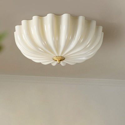 Plafonnier contemporain en laiton nordique avec verre en forme de pétale à 3/4 lumières pour salon ou chambre 