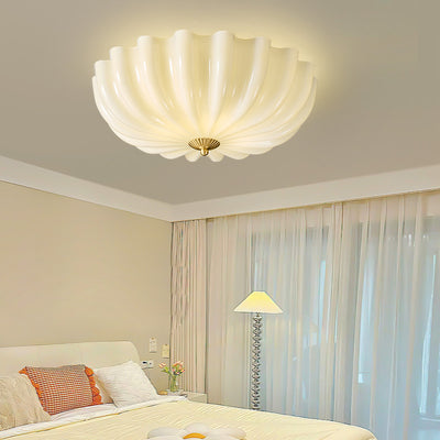 Plafonnier contemporain en laiton nordique avec verre en forme de pétale à 3/4 lumières pour salon ou chambre 