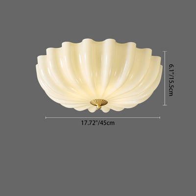 Plafonnier contemporain en laiton nordique avec verre en forme de pétale à 3/4 lumières pour salon ou chambre 