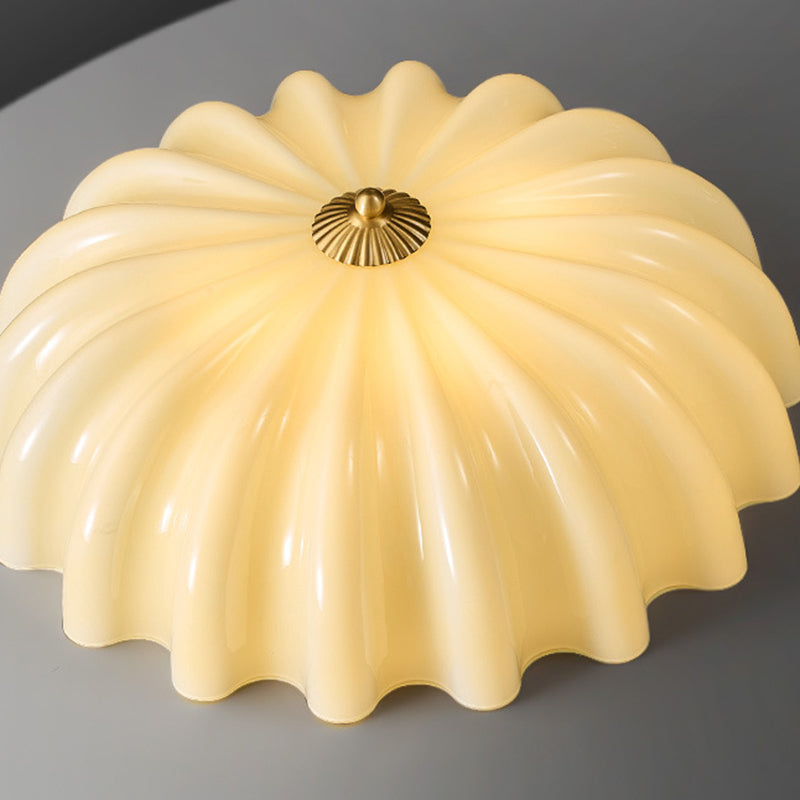 Plafonnier contemporain en laiton nordique avec verre en forme de pétale à 3/4 lumières pour salon ou chambre 