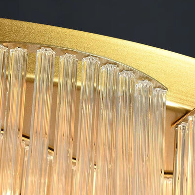Contemporary Luxury Hardware Glass Round 7/11-Light Semi-Flush Mount Ceiling Light For Living Room, Bedroom