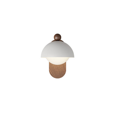 Moderne Mid-Century Eisen Massivholz Acryl Modulare Sphärische 1-Licht Wandleuchte Für Arbeitszimmer Oder Nachttisch 