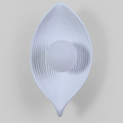 Traditional Japanese Resin Rotomolding Leaf-Shaped 1-Light Wall Sconce Lamp For Bedroom Or Hallway