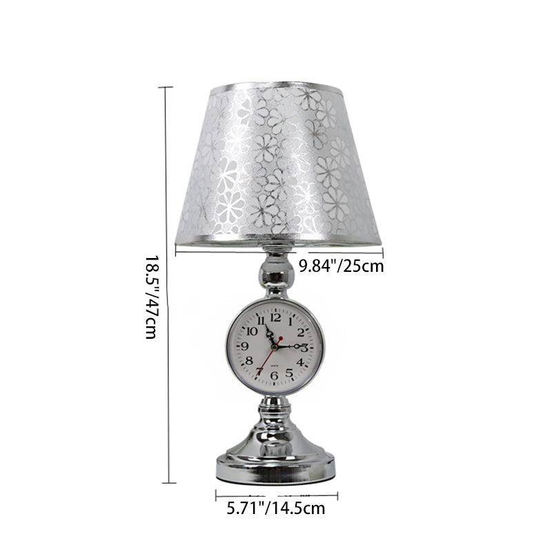 Lampe de table à 1 lumière en fer européen traditionnel, cône tronqué pour chevet ou bureau 