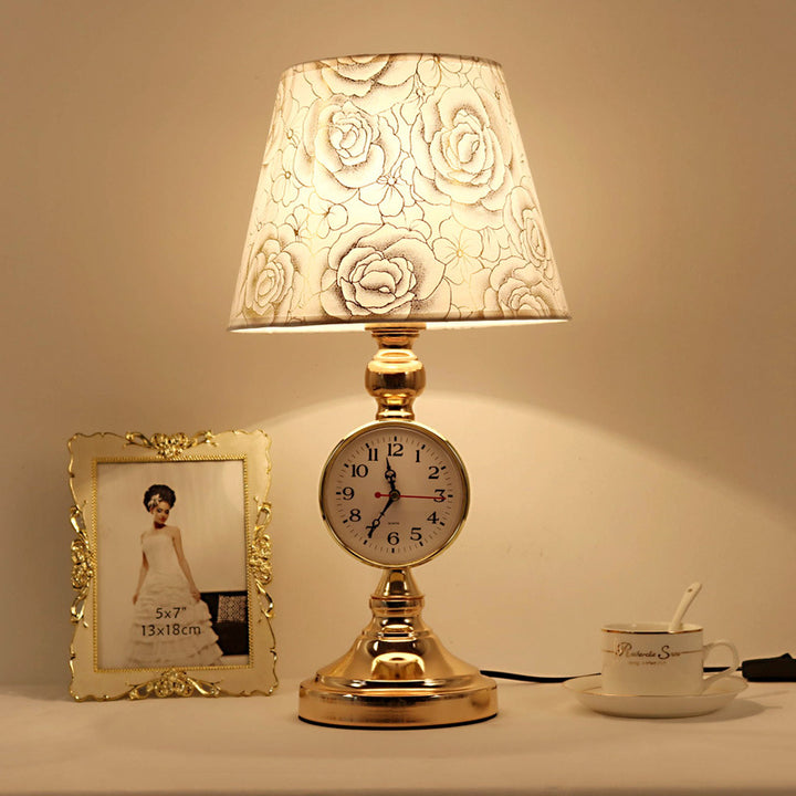 Traditional European Iron Fabric Truncated Cone 1-Light Table Lamp For Bedside Or Study