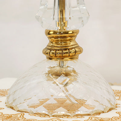 Traditional Luxury Brass Crystal Jellyfish-Shaped 1-Light Table Lamp For Bedside Or Living Room