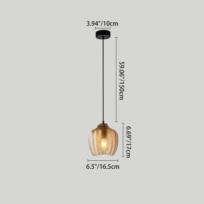 Lámpara Colgante Contemporánea Nórdica de Vidrio de Hierro Cónica Cilíndrica de 1 Luz Para Cocina o Sala de Estar 