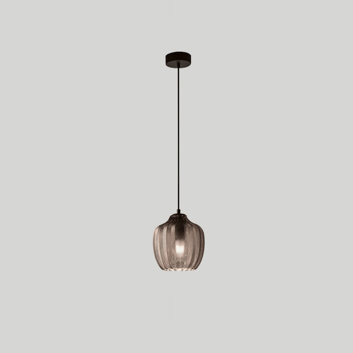 Contemporary Nordic Iron Glass Tapered Flared Cylindrical 1-Light Pendant Light For Kitchen Or Living Room