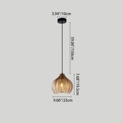 Lámpara Colgante Contemporánea Nórdica de Vidrio de Hierro Cónica Cilíndrica de 1 Luz Para Cocina o Sala de Estar 