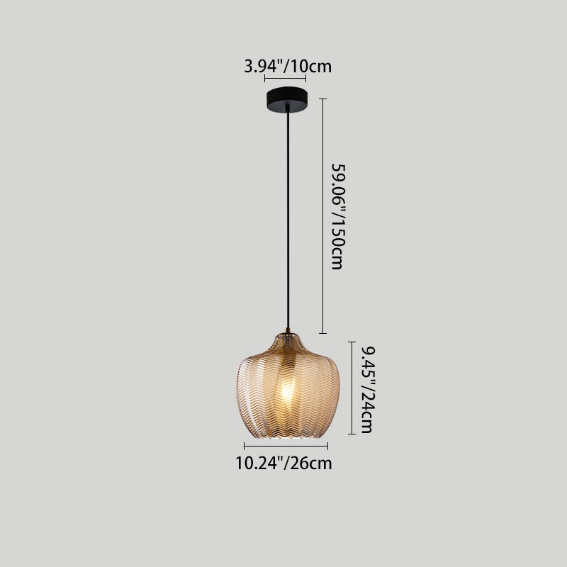 Lámpara Colgante Contemporánea Nórdica de Vidrio de Hierro Cónica Cilíndrica de 1 Luz Para Cocina o Sala de Estar 