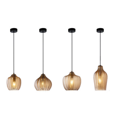 Lámpara Colgante Contemporánea Nórdica de Vidrio de Hierro Cónica Cilíndrica de 1 Luz Para Cocina o Sala de Estar 