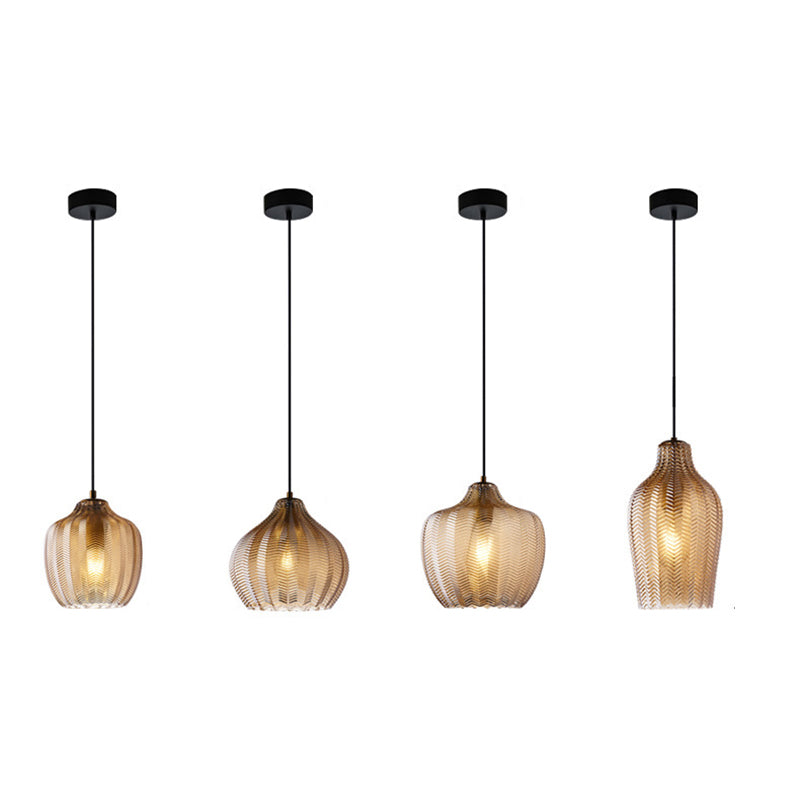 Lámpara Colgante Contemporánea Nórdica de Vidrio de Hierro Cónica Cilíndrica de 1 Luz Para Cocina o Sala de Estar 