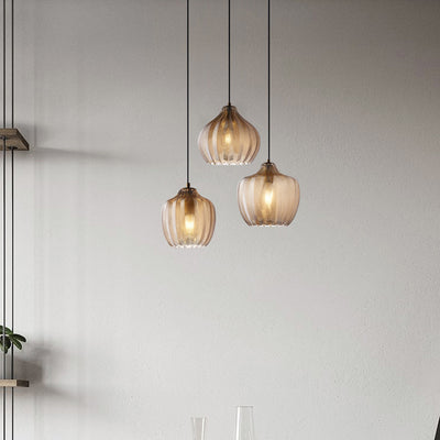 Lámpara Colgante Contemporánea Nórdica de Vidrio de Hierro Cónica Cilíndrica de 1 Luz Para Cocina o Sala de Estar 