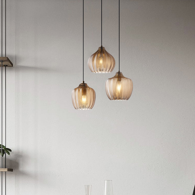 Lámpara Colgante Contemporánea Nórdica de Vidrio de Hierro Cónica Cilíndrica de 1 Luz Para Cocina o Sala de Estar 