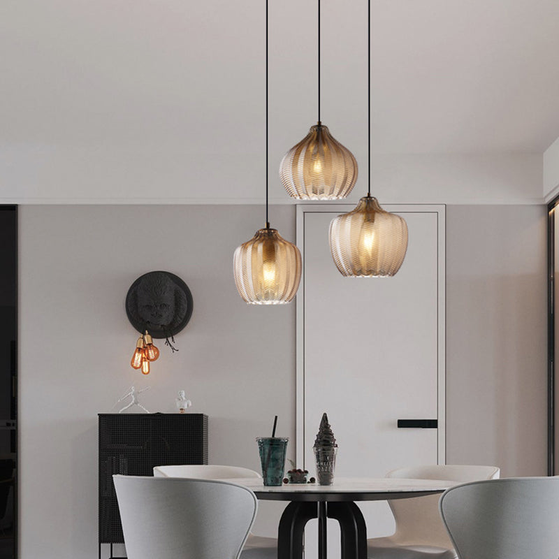 Lámpara Colgante Contemporánea Nórdica de Vidrio de Hierro Cónica Cilíndrica de 1 Luz Para Cocina o Sala de Estar 