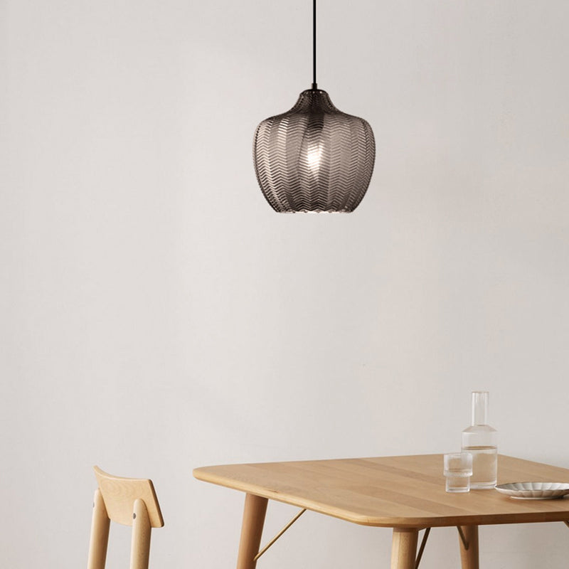 Lámpara Colgante Contemporánea Nórdica de Vidrio de Hierro Cónica Cilíndrica de 1 Luz Para Cocina o Sala de Estar 