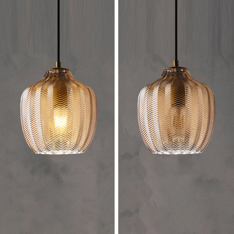 Lámpara Colgante Contemporánea Nórdica de Vidrio de Hierro Cónica Cilíndrica de 1 Luz Para Cocina o Sala de Estar 