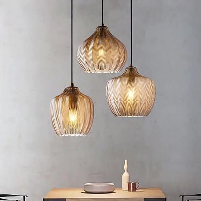 Lámpara Colgante Contemporánea Nórdica de Vidrio de Hierro Cónica Cilíndrica de 1 Luz Para Cocina o Sala de Estar 