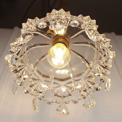 Zeitgenössische nordische Wassertropfen-Kupferglas-Kristall-1-Licht-Pendelleuchte für Wohnzimmer 