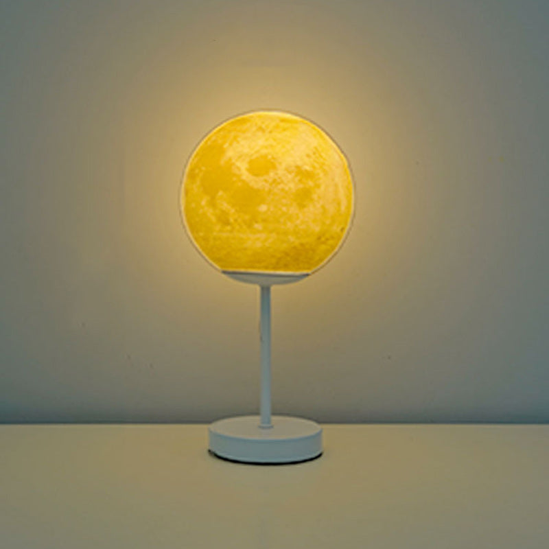 Moderne Art Deco Mond Eisen Rattan LED Tisch Lampe Für Schlafzimmer 