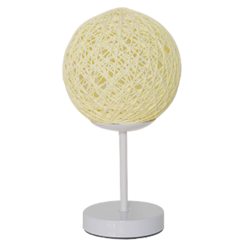 Moderne Art Deco Mond Eisen Rattan LED Tisch Lampe Für Schlafzimmer 