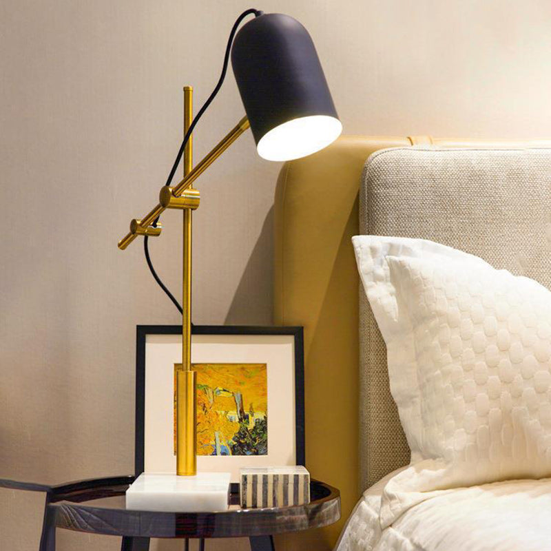 Moderne, eklektische, runde Tischlampe aus Eisenmarmor mit 1 Licht für das Wohnzimmer 