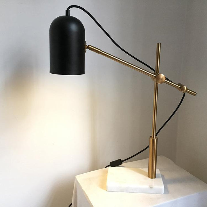 Moderne, eklektische, runde Tischlampe aus Eisenmarmor mit 1 Licht für das Wohnzimmer 