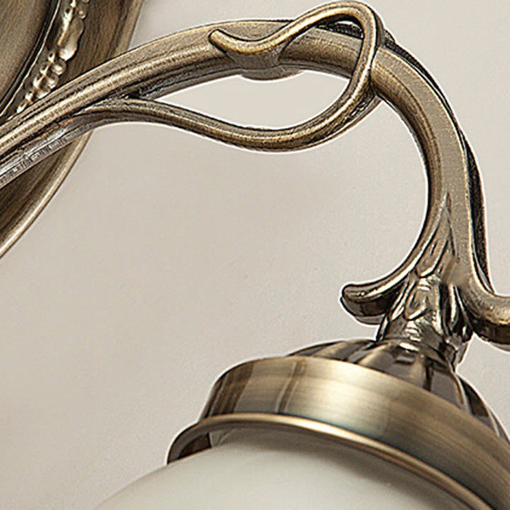 Applique Murale à 1 Lumière en Verre Cuivre avec Tambour Européen Traditionnel pour Salon 