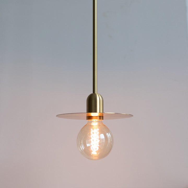 Moderne minimalistische runde Pendelleuchte aus Eisen und Glas, 1-flammig, für das Wohnzimmer 
