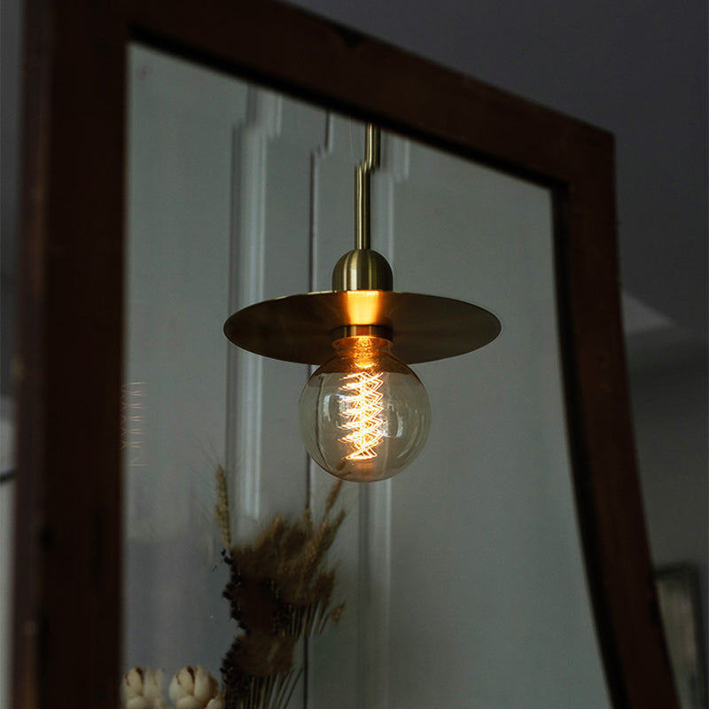 Moderne minimalistische runde Pendelleuchte aus Eisen und Glas, 1-flammig, für das Wohnzimmer 