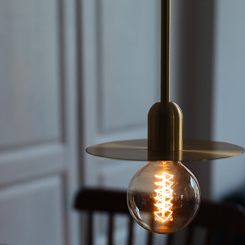 Moderne minimalistische runde Pendelleuchte aus Eisen und Glas, 1-flammig, für das Wohnzimmer 