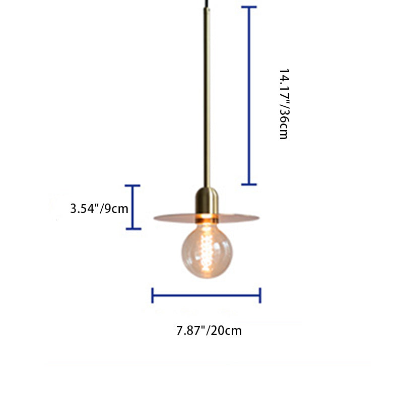 Moderne minimalistische runde Pendelleuchte aus Eisen und Glas, 1-flammig, für das Wohnzimmer 