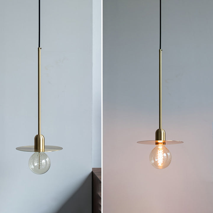 Moderne minimalistische runde Pendelleuchte aus Eisen und Glas, 1-flammig, für das Wohnzimmer 