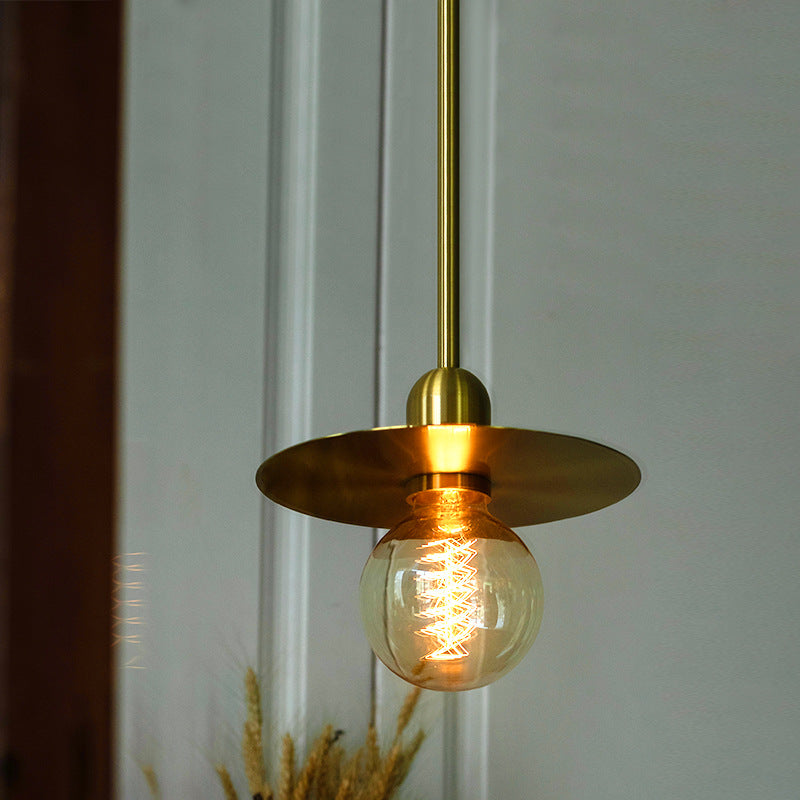 Moderne minimalistische runde Pendelleuchte aus Eisen und Glas, 1-flammig, für das Wohnzimmer 