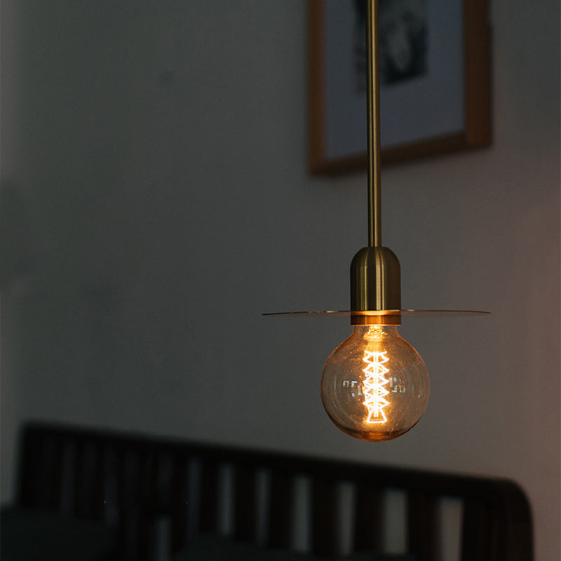 Moderne minimalistische runde Pendelleuchte aus Eisen und Glas, 1-flammig, für das Wohnzimmer 