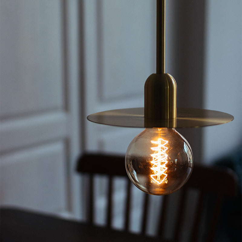 Moderne minimalistische runde Pendelleuchte aus Eisen und Glas, 1-flammig, für das Wohnzimmer 