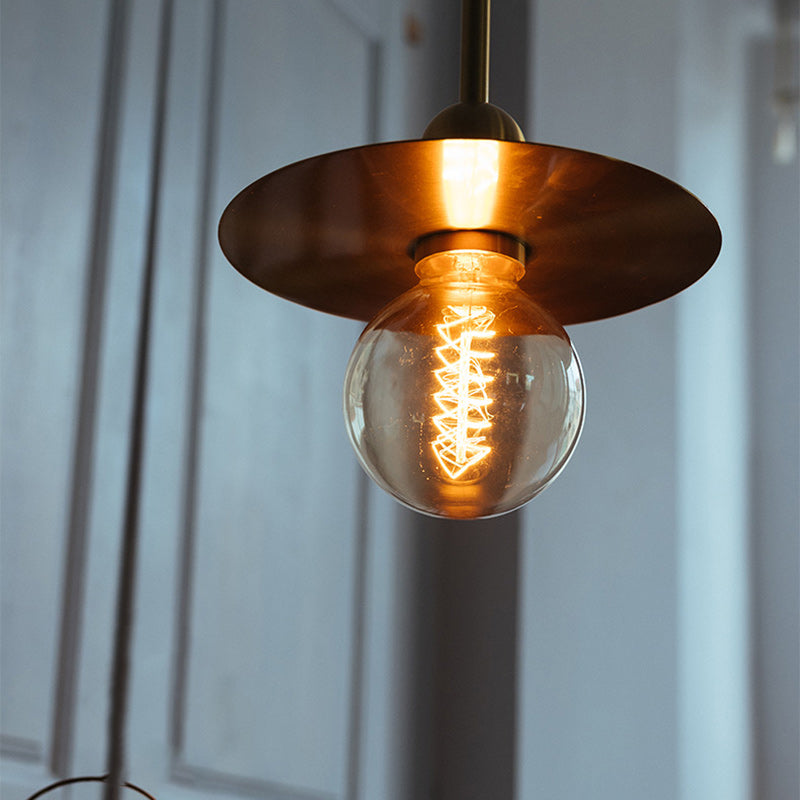 Moderne minimalistische runde Pendelleuchte aus Eisen und Glas, 1-flammig, für das Wohnzimmer 