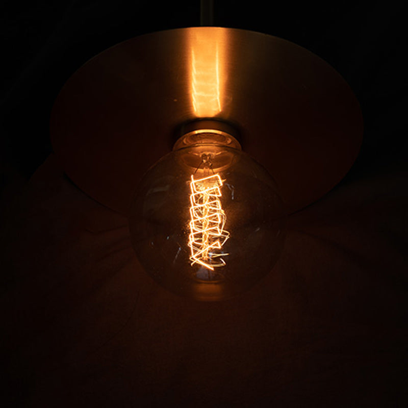 Moderne minimalistische runde Pendelleuchte aus Eisen und Glas, 1-flammig, für das Wohnzimmer 