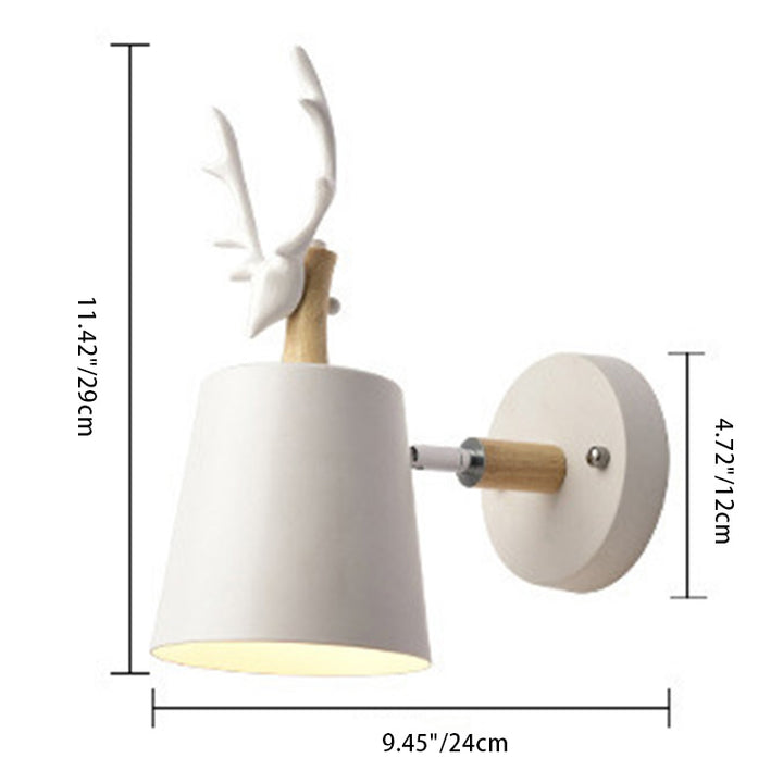 Zeitgenössische kreative Trommel Eisen Holz 1-Licht Wandleuchte Lampe für Wohnzimmer 