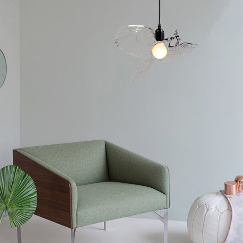 Traditionelle rustikale Pendelleuchte mit 1 Licht aus Eisen mit Vogelmotiv für Wohnzimmer 