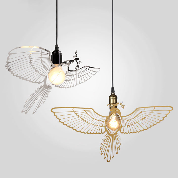 Traditionelle rustikale Pendelleuchte mit 1 Licht aus Eisen mit Vogelmotiv für Wohnzimmer 