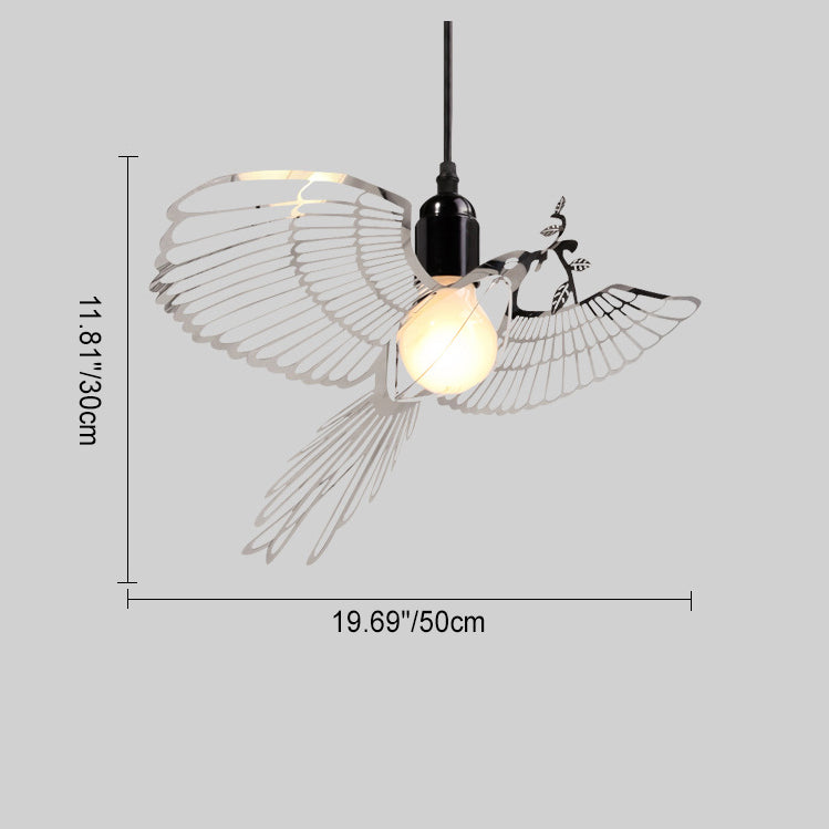 Traditionelle rustikale Pendelleuchte mit 1 Licht aus Eisen mit Vogelmotiv für Wohnzimmer 