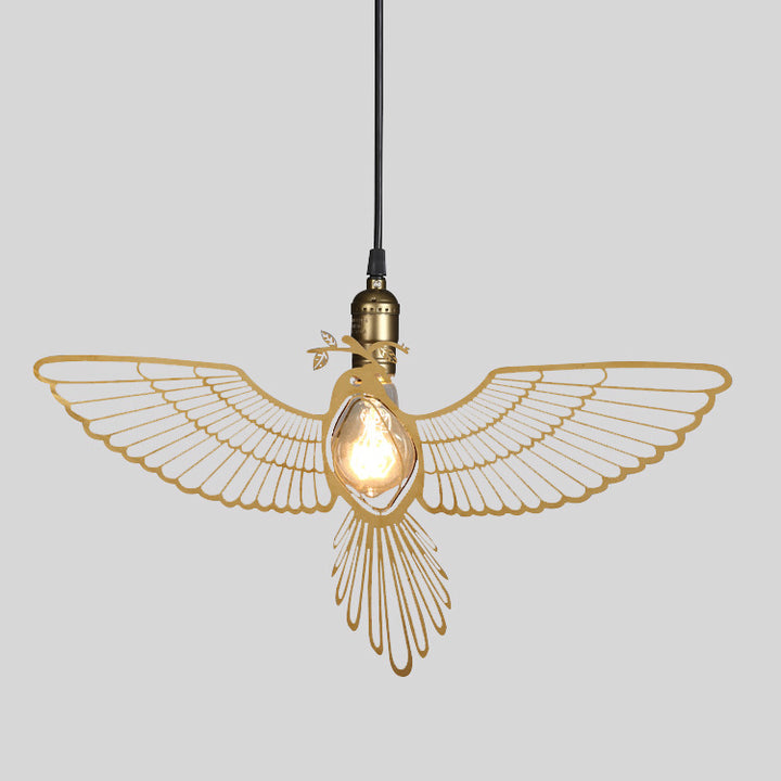 Traditionelle rustikale Pendelleuchte mit 1 Licht aus Eisen mit Vogelmotiv für Wohnzimmer 