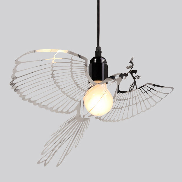 Traditionelle rustikale Pendelleuchte mit 1 Licht aus Eisen mit Vogelmotiv für Wohnzimmer 