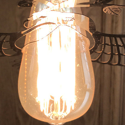 Traditionelle rustikale Pendelleuchte mit 1 Licht aus Eisen mit Vogelmotiv für Wohnzimmer 