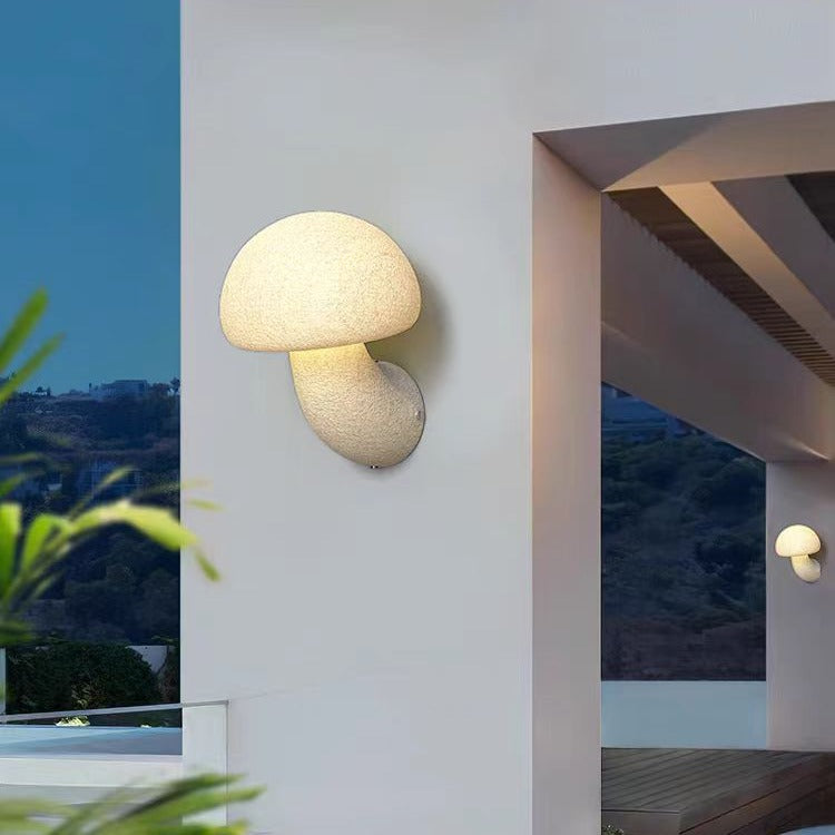 Applique murale LED en résine créative contemporaine en forme de champignon pour extérieur 